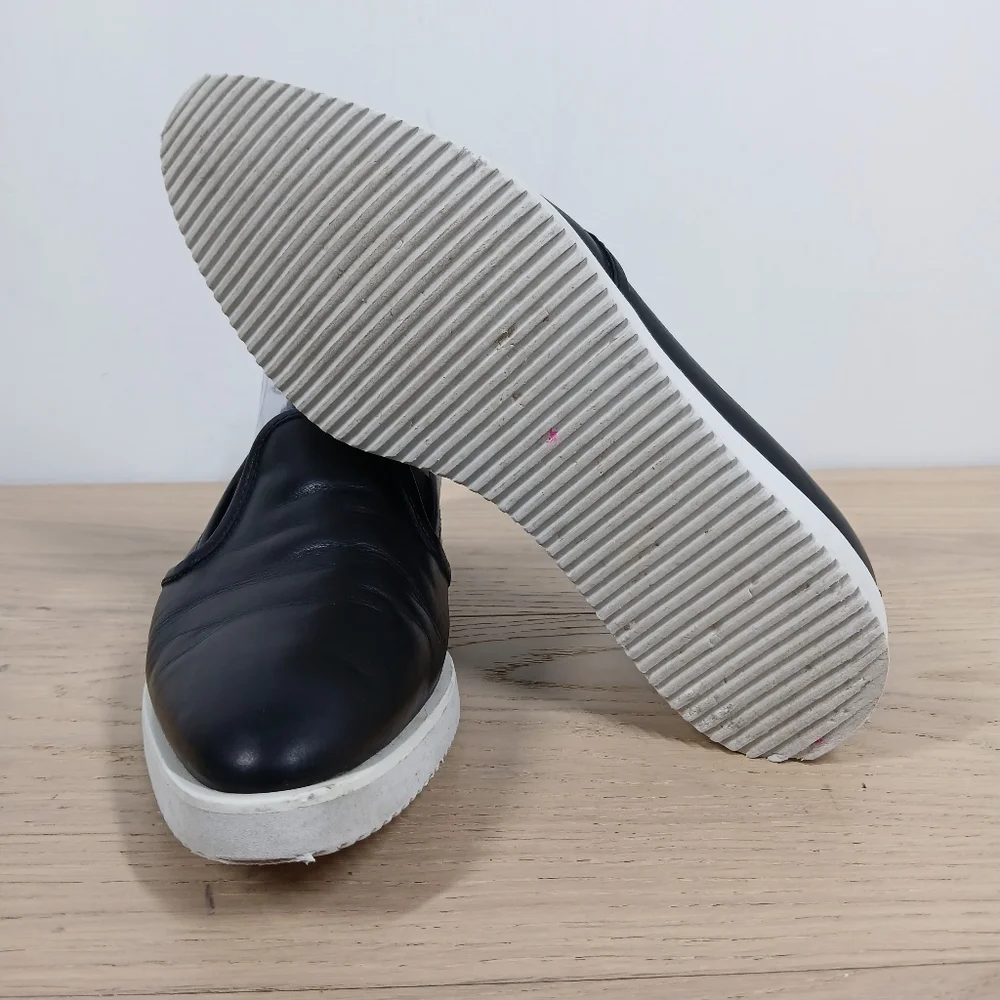 Everlane Black Leather‎ Modern Loafer Slip-On Platform Shoes 1390 - Picture 8 of 11